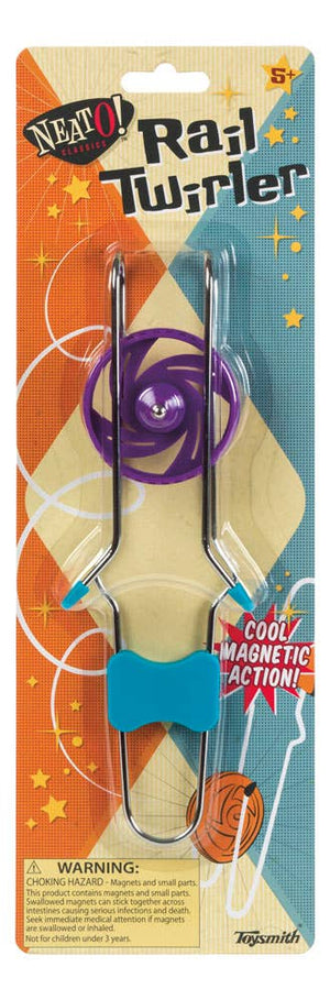 Toysmith classic retro Magic Rail Twirler toy with colorful spinning rail and vintage design for kids' entertainment.