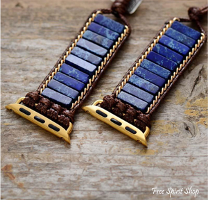 JEWELRY-WATCH BAND-Dark Blue Apple Watch Band, Trendy Beaded Watch Strap - Pleasant Beach Living