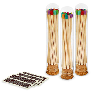 Thankful Greetings candle matches set with nine wooden matches in a small box, ideal for lighting candles and home decor.