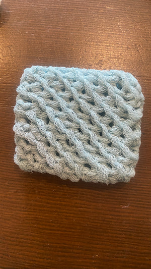 Dot and Army cleaning scrubbies made in the USA, showing colorful, textured sponges for kitchen and household cleaning tasks.