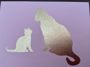GREETING CARD- Light Pink Cat & Kitten Card - 4.25 x 5.5"" - Pleasant Beach Living