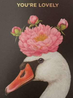 GREETING CARD- You're Lovely Swan Card -  4.25 x 5.5"" - Pleasant Beach Living