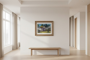 Print of Kathy Levine's original oil painting by Pleasant Beach Living, showcasing vivid colors and detailed artistic brushwork.