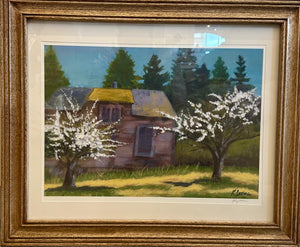 Colorful print of Kathy Levine's original oil painting by Pleasant Beach Living, showcasing vibrant coastal landscape art.