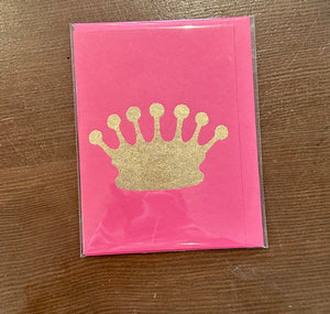 GREETING CARD- Pink Crown Card - 4.25 x 5.5""