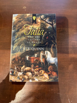 Cover image of "Talia, and The Capture of Wrath" book by CJ Quinn, featuring the Pleasant Beach Living brand.