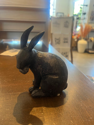 DECOR-Resin Rabbit, Cast Iron Finish, 3 Styles