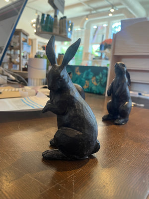 DECOR-Resin Rabbit, Cast Iron Finish, 3 Styles