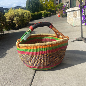 BASKET- Extra Large Striped Bolga Market Basket