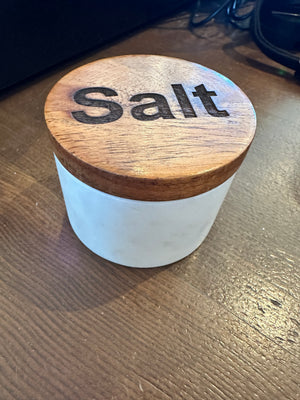 KITCHEN- Salt or Pepper Container with Wood Lid, 2 Styles