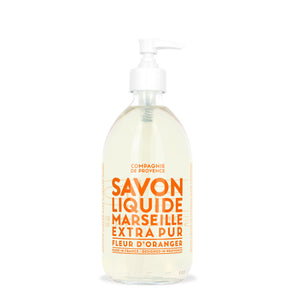 SOAP-BATH-SAVON LIQUID MARSEILLE- Liquid Soap Orange Blossom 16.7 fl oz Glass Bottle - Pleasant Beach Living
