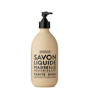 Liquid Marseille soap with shea butter by StephanYoung in a 16.7 fl oz bottle, showcasing a gentle, nourishing soap for bathing.