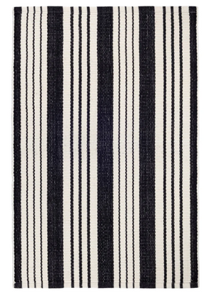 RUG- DASH AND ALBERT-Birmingham Black Handwoven Cotton Rug (2x3) - Pleasant Beach Living