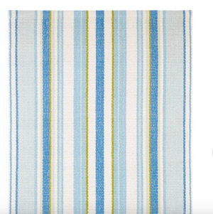 RUG- DASH AND ALBERT- Daphne Stripe French Blue Handwoven Cotton Rug (2x3) - Pleasant Beach Living
