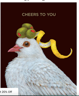 GREETING CARD- Cheers to You Dove Card with foil - A2 - 4.25 x 5.5"" - Pleasant Beach Living