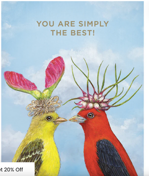 Gold foil greeting card from HnC, titled "Simply the Best," featuring elegant typography on a stylish background.