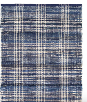 RUG- DASH AND ALBERT-Denim Plaid Handwoven Cotton Rug (3x5) - Pleasant Beach Living