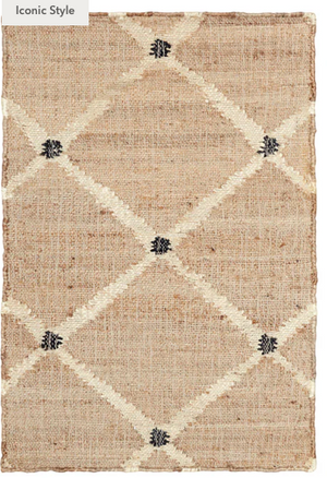 Natural Kali machine washable rug by AnS with a dash and Albert design, measuring 3x5 feet, featuring neutral tones and intricate patterns.