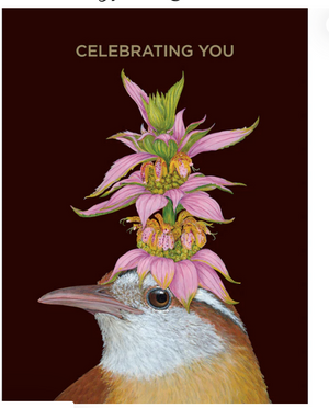 HnC Celebrating You greeting card with foil, 4.25 x 5.5 inches, featuring elegant design on the front.