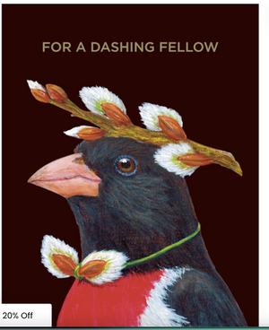 GREETING CARD- Dashing Fellow Card with foil - 4.25 x 5.5""GREETING CARD- - Pleasant Beach Living