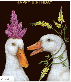 GREETING CARD- Birthday Ducks Card - Gold Foil - Happy Birthday!"" - Pleasant Beach Living