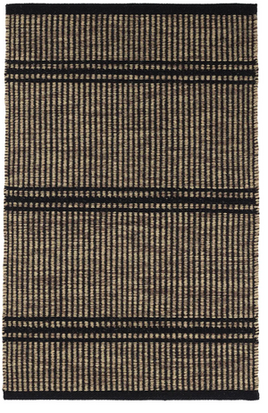 RUG- DASH AND ALBERT-Malta Handwoven Wool Rug (2x3) Black and Tan - Pleasant Beach Living