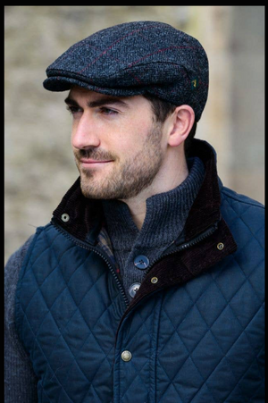 HATS-Trinity Tweed Flat Caps - Blue- Made in Ireland - Unisex - Pleasant Beach Living