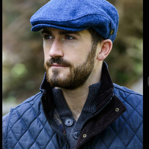 HATS-Trinity Tweed Flat Caps - Blue- Made in Ireland - Unisex - Pleasant Beach Living