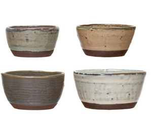 Ceramic kitchen bowl with reactive glaze, CCOI stoneware bowl for serving or mixing, showcasing a textured, multicolored finish.