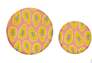 Reusable CCOI beeswax food covers with fun printed designs, perfect for food storage and keeping food fresh.