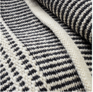 RUG- DASH AND ALBERT-Malta Handwoven Wool Rug (3x5) Black and White