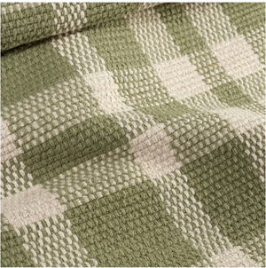 RUG- DASH AND ALBERT-Tattersall Sage Handwoven Cotton Rug (2' x 3')