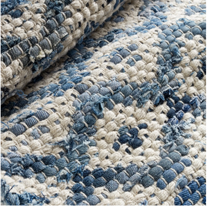 RUG- DASH AND ALBERT-Denim Rag Diamond Ivory Handwoven Cotton Rug (2x3)
