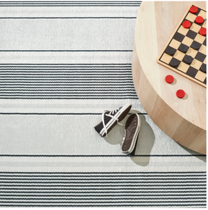 RUG- DASH AND ALBERT-Gunner Stripe Grey Machine Washable Rug (2x3)
