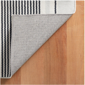 RUG- DASH AND ALBERT-Gunner Stripe Grey Machine Washable Rug (2x3)