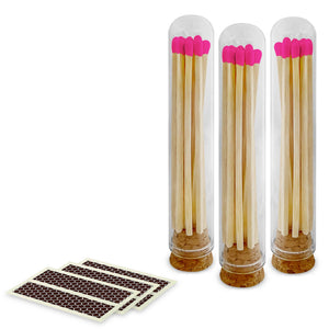 Thankful Greetings candle matches with wooden holders and striking strips, perfect for lighting candles.