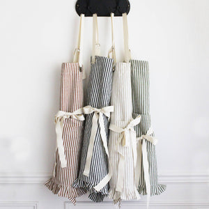 KITCHEN-APRON-Ruffle Pin Stripe Apron - Pleasant Beach Living