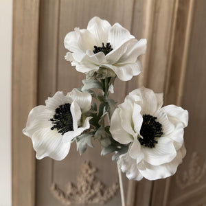 FLOWERS-22''T Faux Anemone Artificial Flowers, Three Head Anemones - Pleasant Beach Living