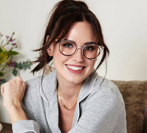 Peepers Olympia reading eyeglasses with clear frames and adjustable temples, designed for comfortable everyday wear.