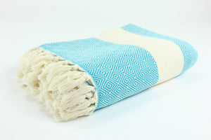 TOWEL-Premium Turkish Diamond Pattern Throw Blanket - Pleasant Beach Living