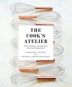 Cover of "The Cook’s Atelier" cookbook by Abrams, featuring a beautifully designed culinary-themed cover with vibrant colors.