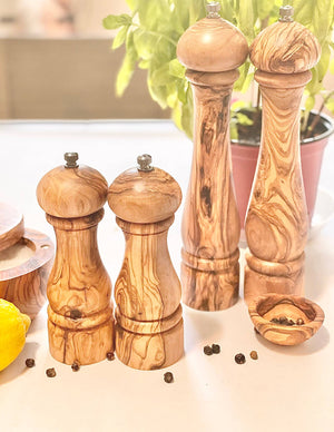 KITCHEN - SALT AND PEPPER MILL- Olive Wood Salt/Pepper Mill 6.5" (sold individually) - Pleasant Beach Living