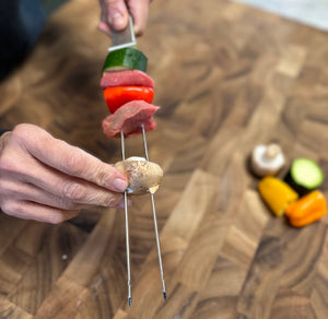KITCHEN-GRILL-Stainless Steel BBQ Slider Skewers, Set of 4, 13" - Pleasant Beach Living