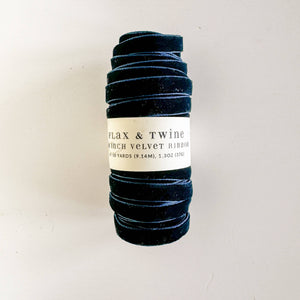RIBBON-Flax & Twine 3/8" Velvet Ribbon - Pleasant Beach Living