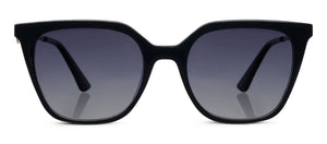 Peepers Venue sunglasses with clear reading glasses lenses, stylish black frames, and tinted sunglasses design.