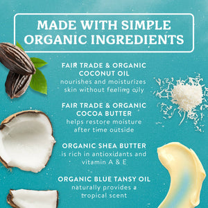 Badger Coconut After Sun Balm jar with a natural wood lid, soothing balm for sunburn relief and skin hydration.