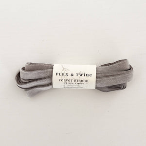 RIBBON-Flax & Twine 3/8" Velvet Ribbon - Pleasant Beach Living