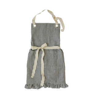 KITCHEN-APRON-Ruffle Pin Stripe Apron - Pleasant Beach Living