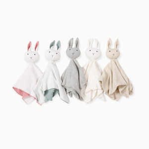 BABY- BLANKET-Bunny -Organic Baby Lovey Security Knit Blanket Cuddle Cloth - Pleasant Beach Living
