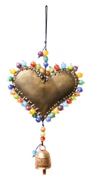WIND CHIMES-Color Spike The Heart! Beads & Bell - Pleasant Beach Living